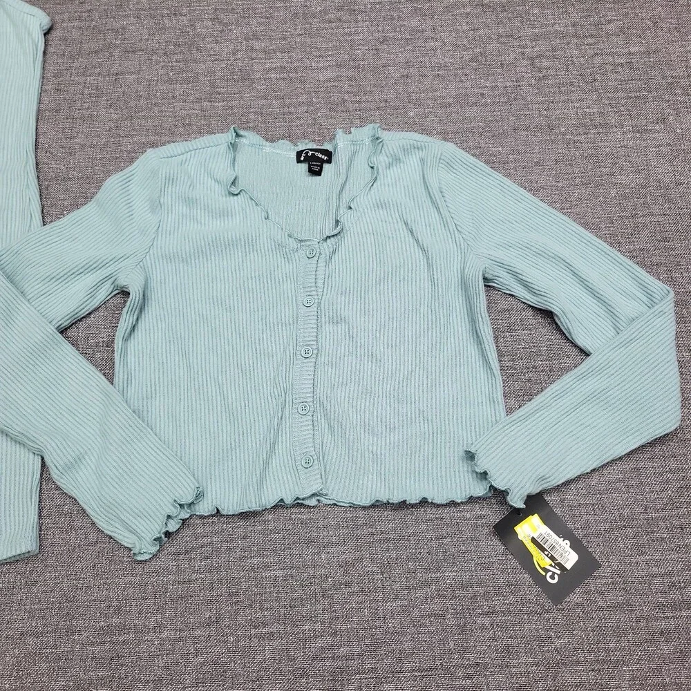 Girls Knit Cardigan with Dress Set - art class Jade Green Size Large 10/12